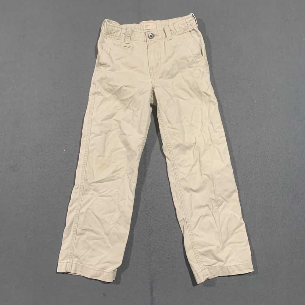 90s Baggy Gap Kids Boys Size 10 Khaki Straight Fit Pants Cotton Adjustable Waist